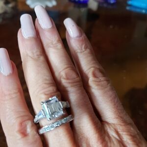 Radiant Silver Women's Ring Set with Epiphany Diamonique